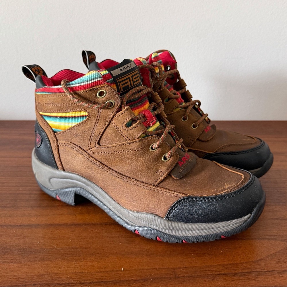 Ariat Women's Size 9B Terrain Hiking Boots Brown Leather Serape ATS 10021481